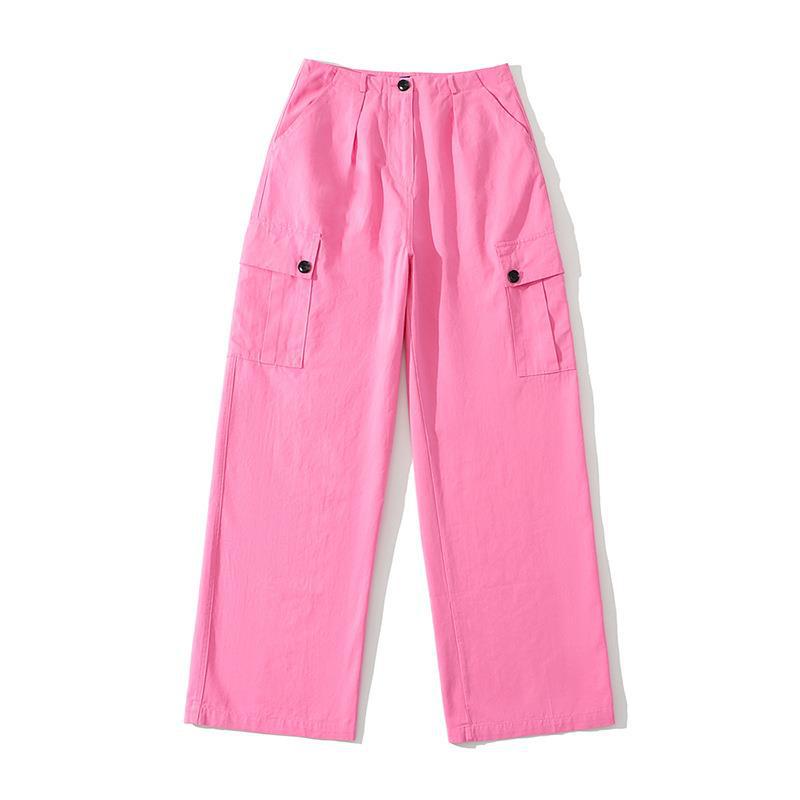 Women Sweatpants Straight Cargo Pants Summer Wide-Leg Casual Pants