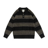 Unisex Sweater Autumn Vintage Dark Striped Sweater