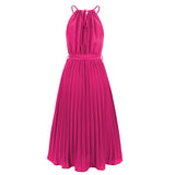 Women Date Dress Sexy Slim-Fit Pleated Dress Summer Dress