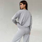 Ladies Leisure Knitwear Casual Top Two-Piece Pants