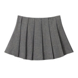 Women Skirt Plaid Pleated Skirt