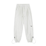 Men Sweatpants Loose Casual Straight Trousers Men's Wide-Leg Pants Drawstring Ankle-Tied Sweatpants