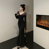 Women Dresses off-Shoulder Dress Autumn Winter Long Dress (Csm202403)