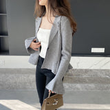 Women Cardigan Sweater V-neck Cardigan Woolen Coat Slim-Fit Short Coat Knitted Coat 8t8218