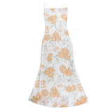 Women Dresses Summer Dress Mesh Floral Print Sling Slim Fit Dress
