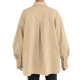Women Trench Coat Winter Vintage Casual Loose Jacket