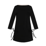 Women Dresses Polo Collar Long Sleeve Dress