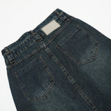 Women Long Skirt Slit Half-Length Jeans Loose Straight Dress