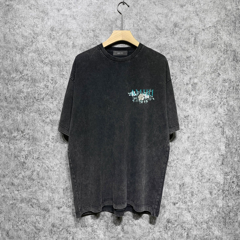 Amiri T Shirts Washed and Worn Retro Short Sleeve T-shirt