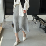 Women Knitted Skirt Autumn and Winter Knitting Skirt Pleated Skirt Loose