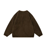 Unisex Winter Cotton Coat Autumn Polar Fleece Collarless Jacket Vintage Top