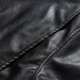 Unisex Winter Cotton Coat Three-Dimensional Pocket Decoration Lapel Cotton-Padded Coat Retro Loose PU Leather Cotton-Padded Jacket
