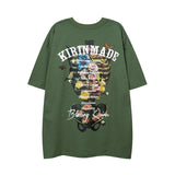 Men T Shirt Floral Print Crew Neck Couple T-shirt