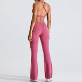 Women Yoga Set Suit Female V-neck Beauty Back Exercise