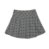 Women Skirt Retro Plaid Pleated Skirt High Waist A- line Skirt