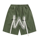 Men Shorts Graffiti Printed Casual Shorts for Men and Women Loose