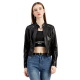 Red Leather Jacket Women's Rivet Leather Coat Spring and Autumn Jacket