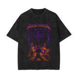 Summer, anime washed old retro short-sleeved T-shirt