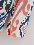 Women Suits Autumn and Winter Long-Sleeved Double-Breasted Printed Blazer