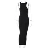 Women Dresses Sexy Dress Summer Sexy U Collar Sleeveless Slim Fit Skirt