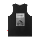 Men Vest Letter Print Vest Hip Hop Oversize Sleeveless T-shirt