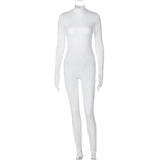 Women Jumpsuit Spring Sexy Backless Slim Fit Long Sleeve Jumpsuit (Hawthaw0412)