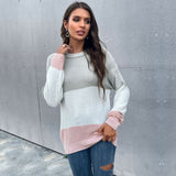 Women Knitted Sweater Autumn Crew Neck Long Sleeve Bottoming Knitted Sweater