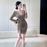 Women Maxi Dress Autumn Winter Sexy Sheath Dress