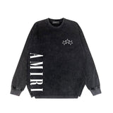 Amiri Long-Sleeve Shirt Stars Pattern Vintage Distressed Long Sleeve T-shirt