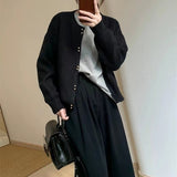 Women Knitwear Autumn and Winter round Neck Sweater Female Loose Knitted Cardigan
