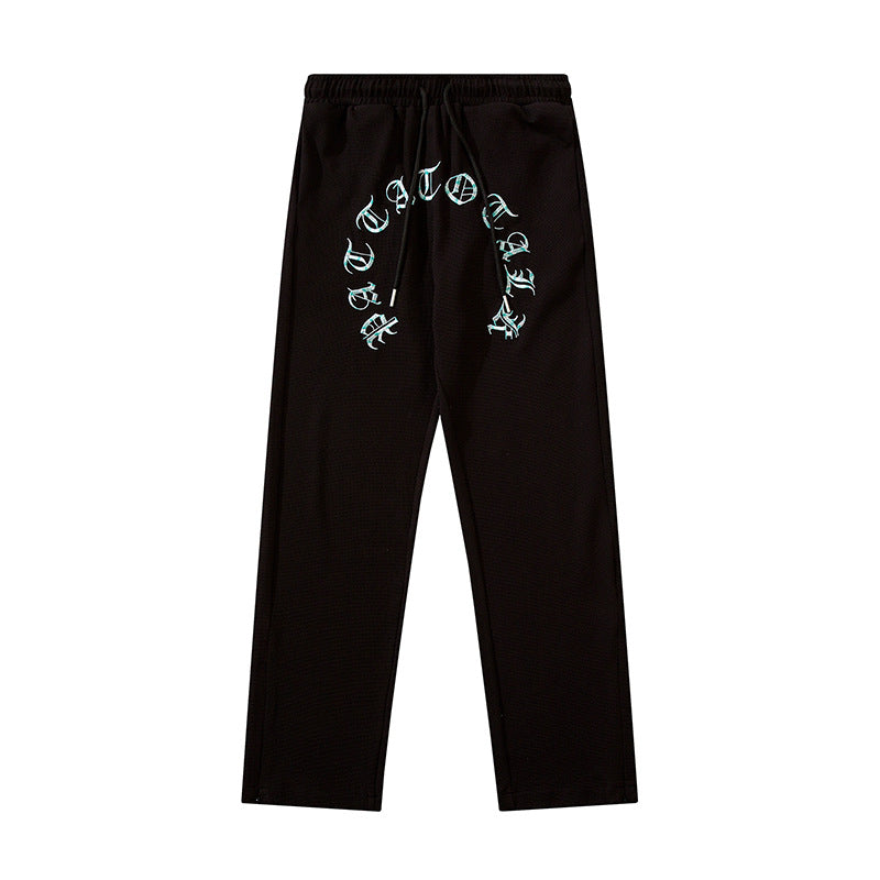 Women Sweatpants Embroidered Sweatpants Men's and Women's Straight Loose Casual Pants