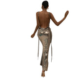 Women Dresses Formal Dress Sexy Backless Spaghetti Straps Dress