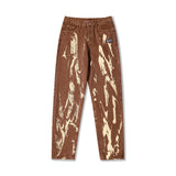 Men Jeans Washed Distressed Baggy Straight Trousers Tie-Dye Gradient Denim Trousers