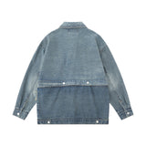 Women Jacket Detachable Two-Way Denim Jacket Embroidered Autumn Baggy Coat