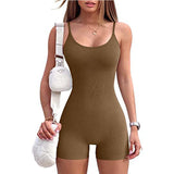Women Jumpsuit Summer Yoga Romper Jumpsuit Rib Spaghetti Strap Sexy Jumpsuit