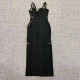 Women's Evening Dress Hollow-out Camisole Split Sling Formal Dress Bandage One-Piece Dress