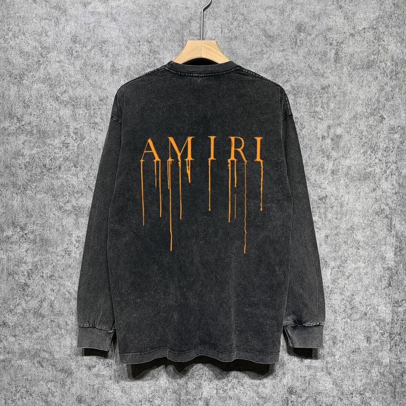 Amiri Long-Sleeve Shirt Vintage Distressed Long Sleeve T-shirt