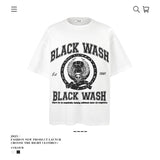 American vintage street T-shirt pure cotton retro men's and women's summer loose half sleeves