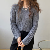 Women Winter Knitted Sweater Autumn Loose 8t3086