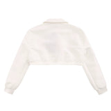 Women Jacket Zipper Decorations Short Work Clothes Jacket Lapel Cardigan Coat