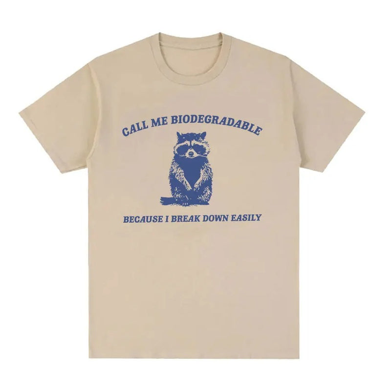 My Tummy Hurts Funny Raccoon Graphic T Shirt Weird