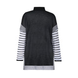 Women Knitted Sweater Autumn and Winter Striped Sweater Women's Loose
