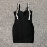 Women's Evening Dress Bandage Dress Sling Tassel Rhinestone Slim Fit Sheath Bandage One-Piece Dress