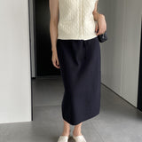 Women Knitted Skirt Autumn and Winter Simplicity Skirt Straight Skirt