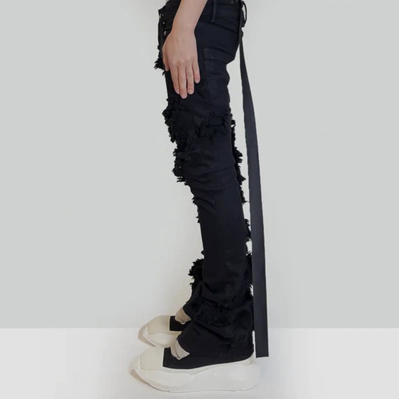 MIJKO Mens Vintage Pants Stretch Unisex Bootcut Creative Jeans
