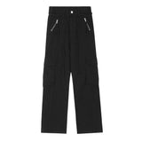 Men Sweatpants Mechanical Style Multi-Pocket Workwear Pants Men's Hip Hop Solid Color Loose Sports Straight Trousers