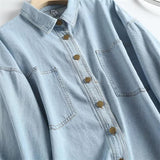 Women Jacket Denim Shirt Women's Spring and Autumn Retro Coat
