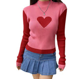 Women Knitted Sweater Fall/Winter Slim Sweater Top Women's round Neck Long Sleeve Sweater