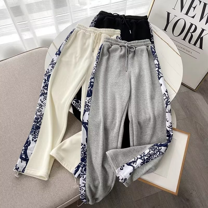 Women Sweatpants Spring and Autumn Casual Trousers Loose Wide Leg Pants
