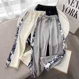 Women Sweatpants Spring and Autumn Casual Trousers Loose Wide Leg Pants